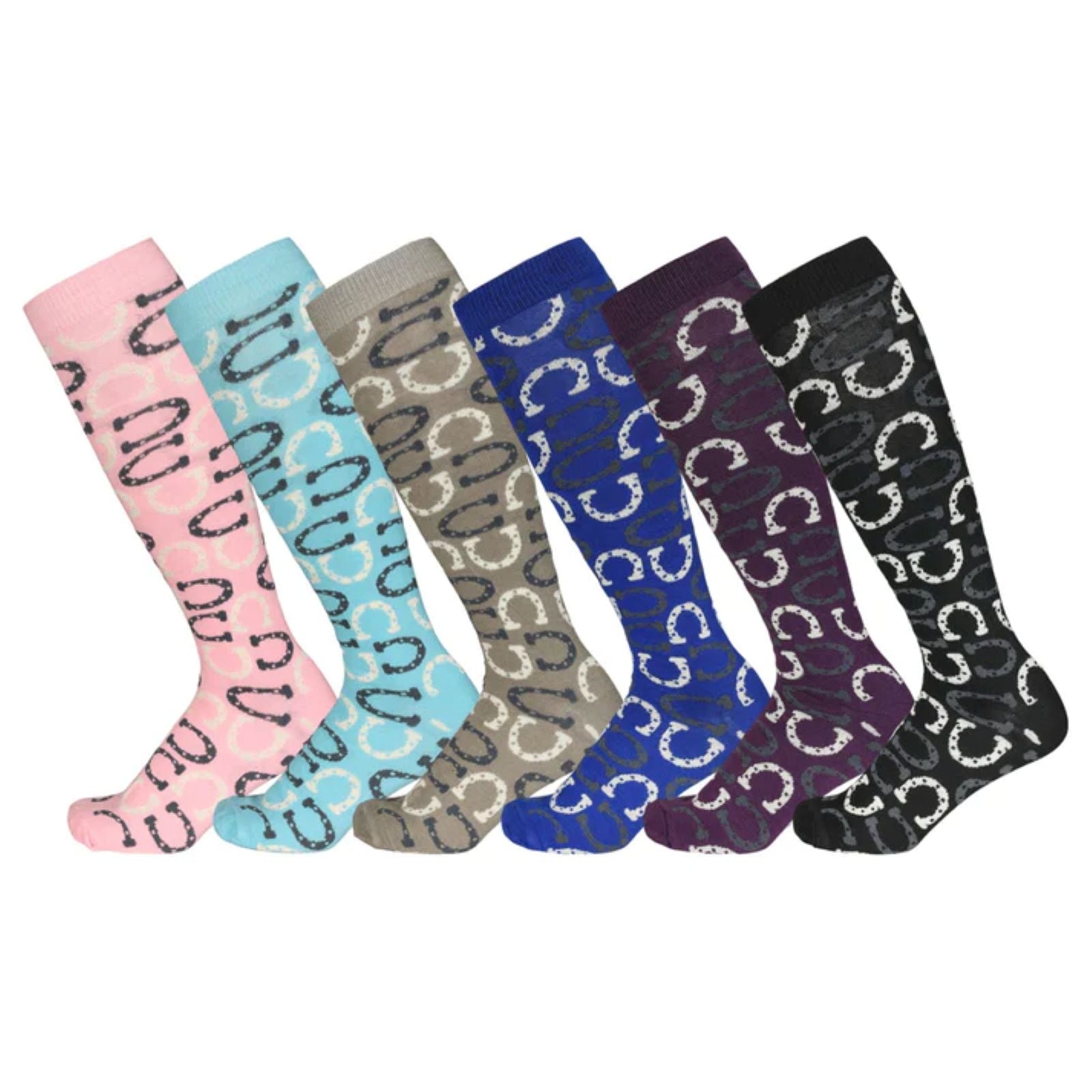 AWST Int'l Ladies Lucky Horseshoes Knee Socks - 6-pack