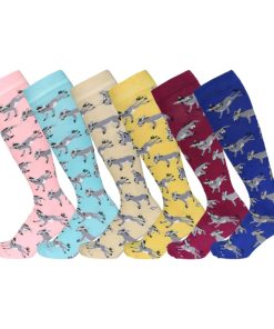 AWST Int'l Ladies Playful Donkeys Knee Socks - 6-pack