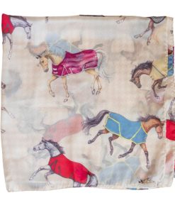 AWST Int'l Lila Horses in Blankets Scarf