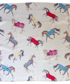 Alternative view of AWST Int'l Lila Horses in Blankets Scarf
