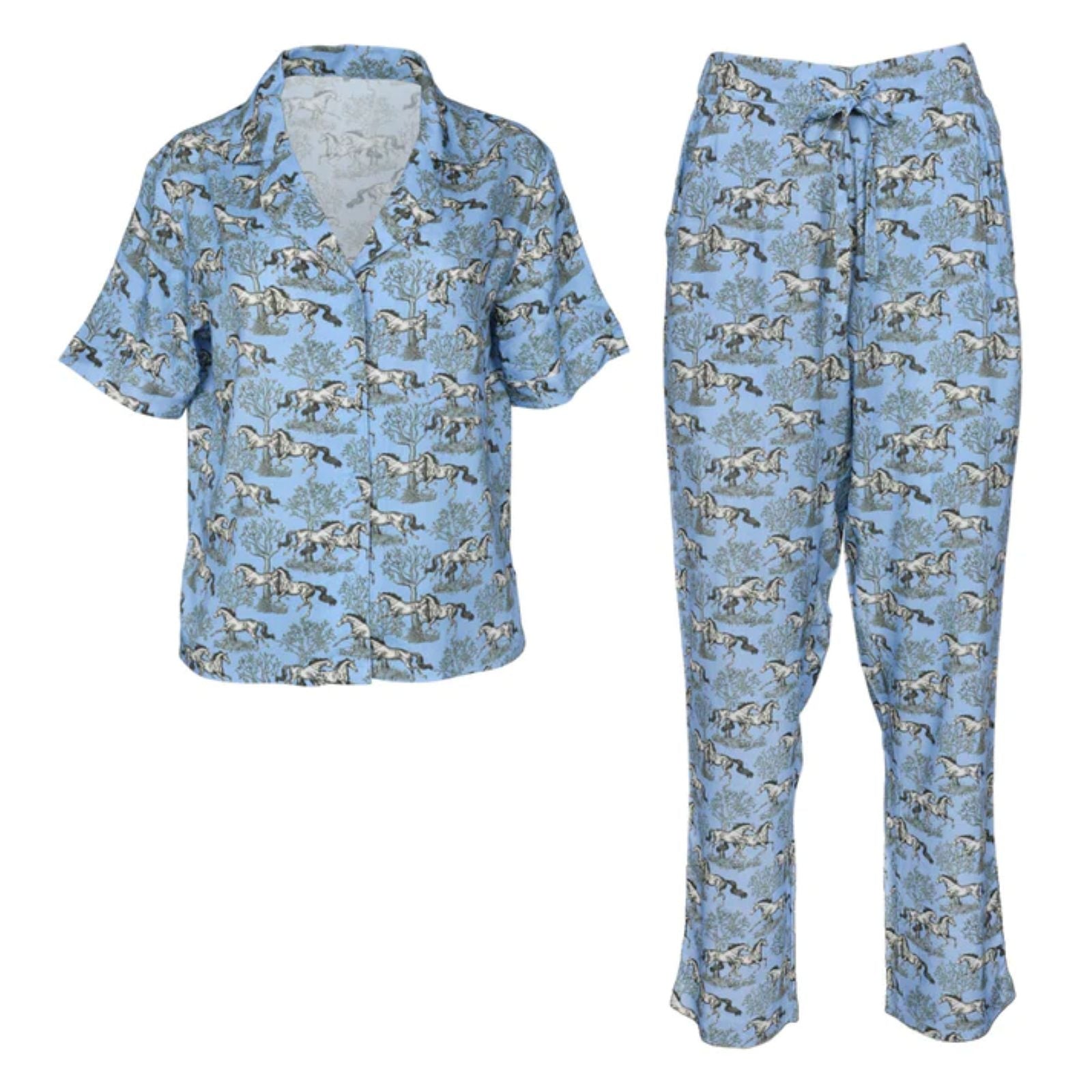 AWST Int'l Lila Loungewear Pant Set-Blue Toile-L