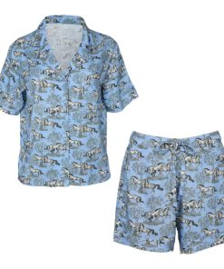 AWST Int'l Lila Loungewear Short Set-Blue Toile-L