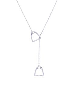AWST Int'l Lariat Silver Plated Stirrup Necklace