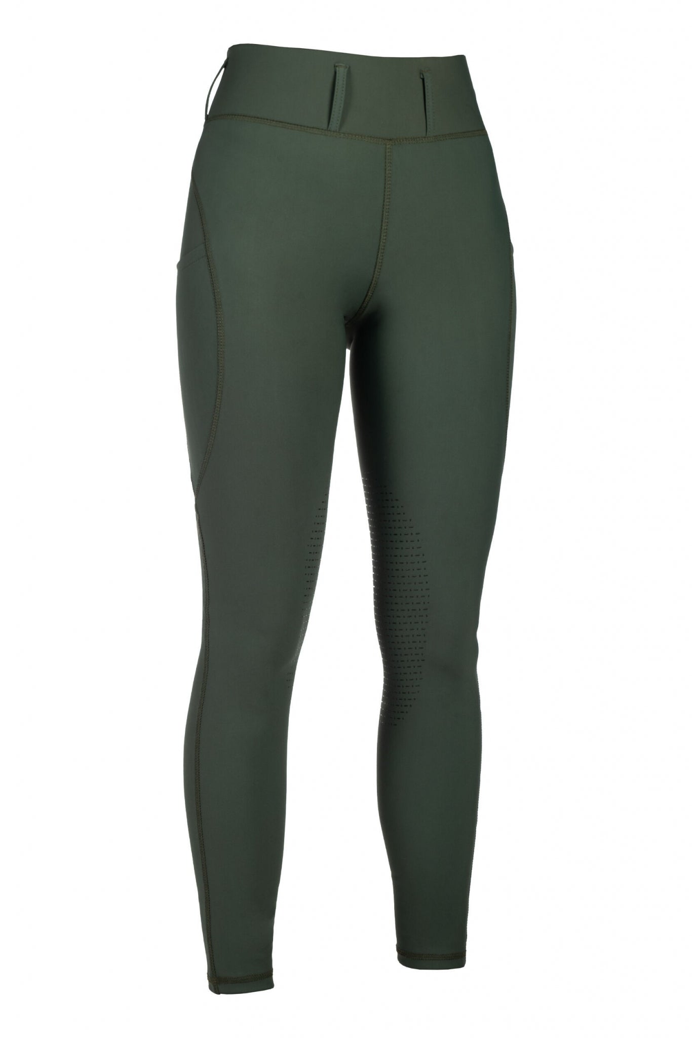 HKM Ladies Jil High Waist Sil. Knee Patch Riding Leggings - Image 2