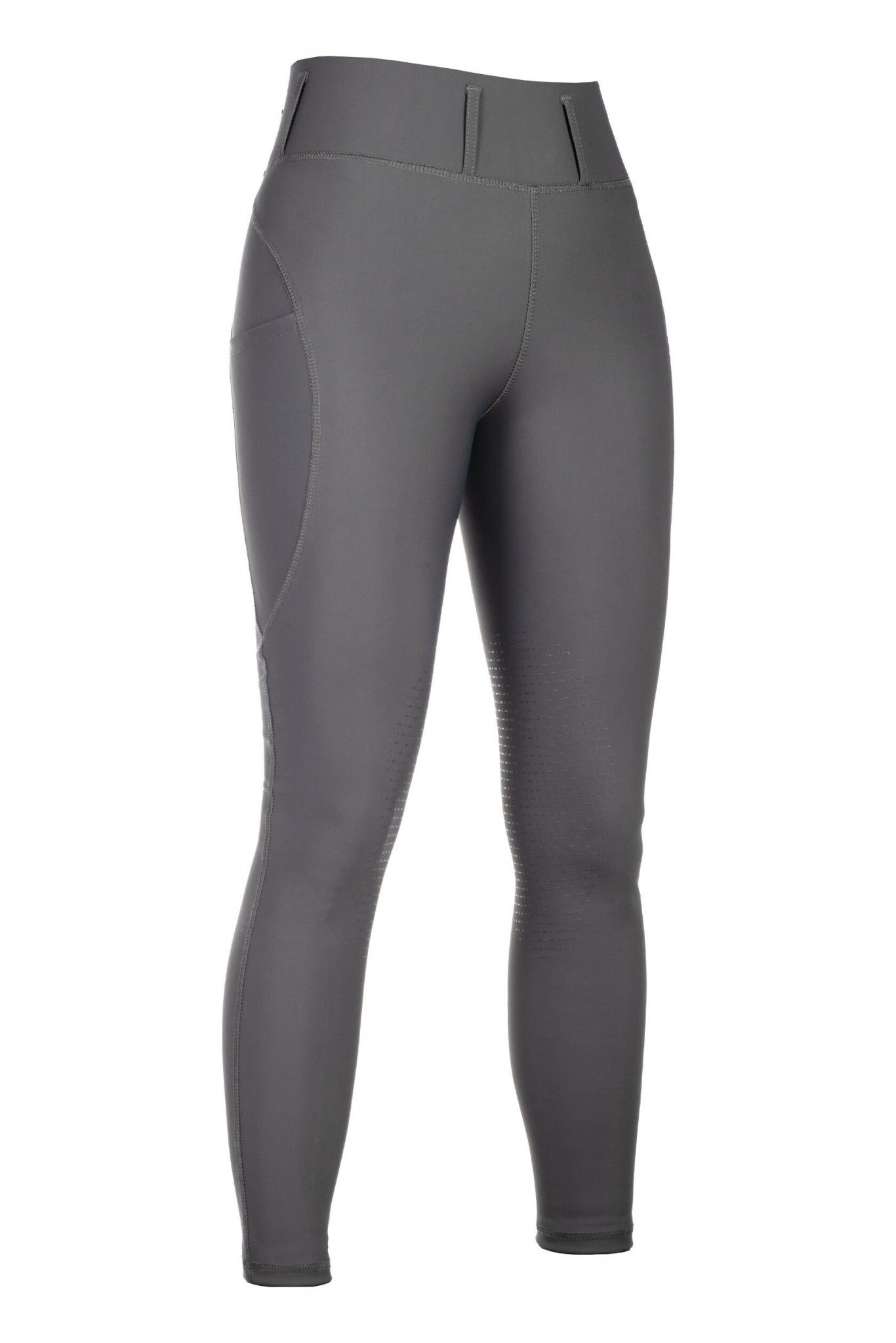 HKM Ladies Jil High Waist Sil. Knee Patch Riding Leggings - Image 4