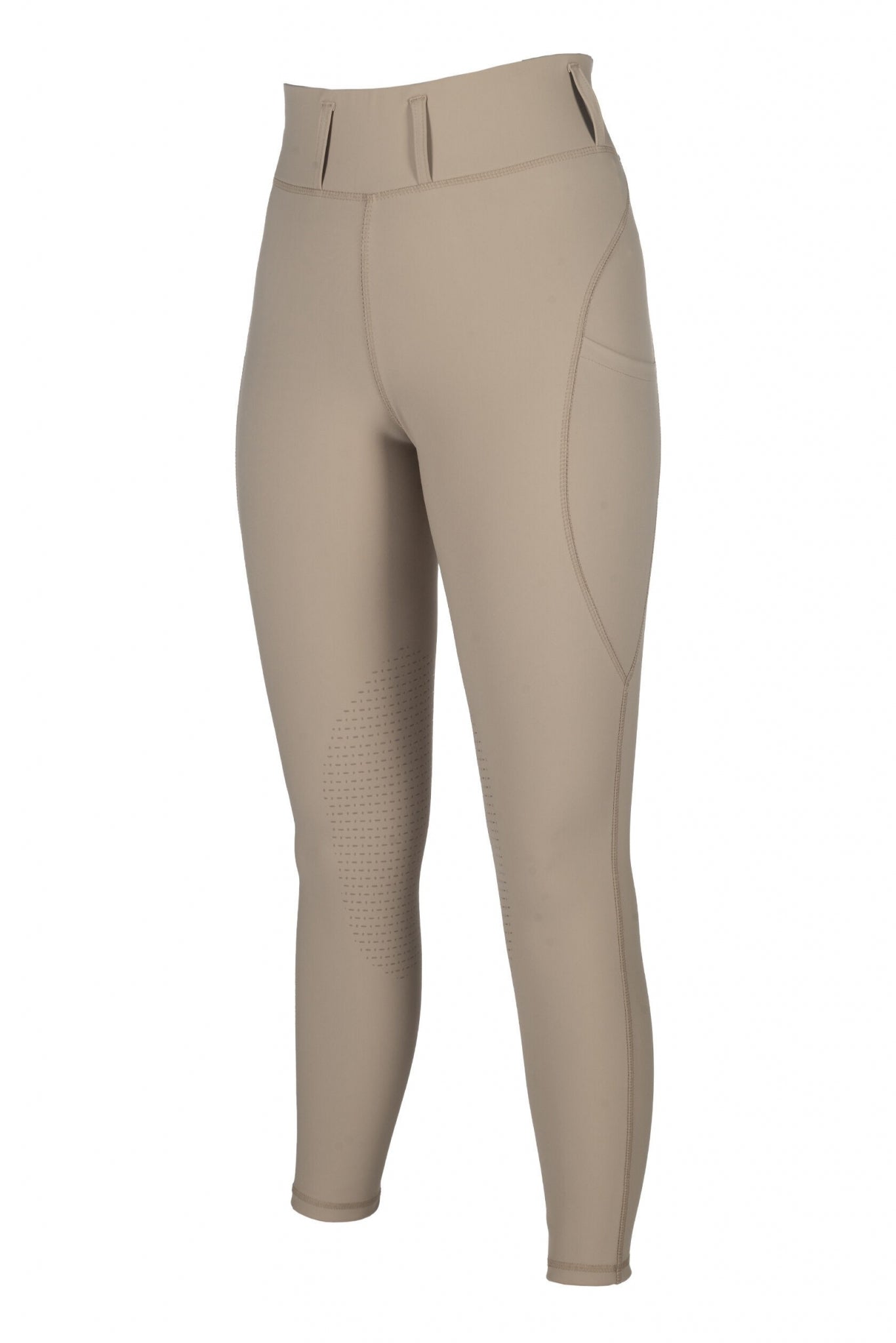 HKM Ladies Jil High Waist Sil. Knee Patch Riding Leggings - Image 5