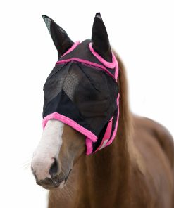 BARN & STABLE Fly Mask with Ears & Fleece Trim
