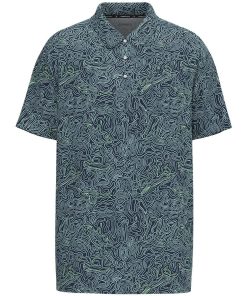 Hooey Mens "The Drive" Inkwell Polo with Cloud Blue