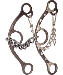Classic Equine Sherry Cervi Long Shank Gag Barrel Bit with Chain