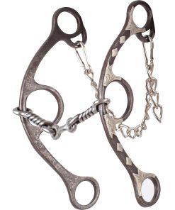 Classic Equine Sherry Cervi Long Shank Gag Barrel Bit with Twisted Wire Dogbone