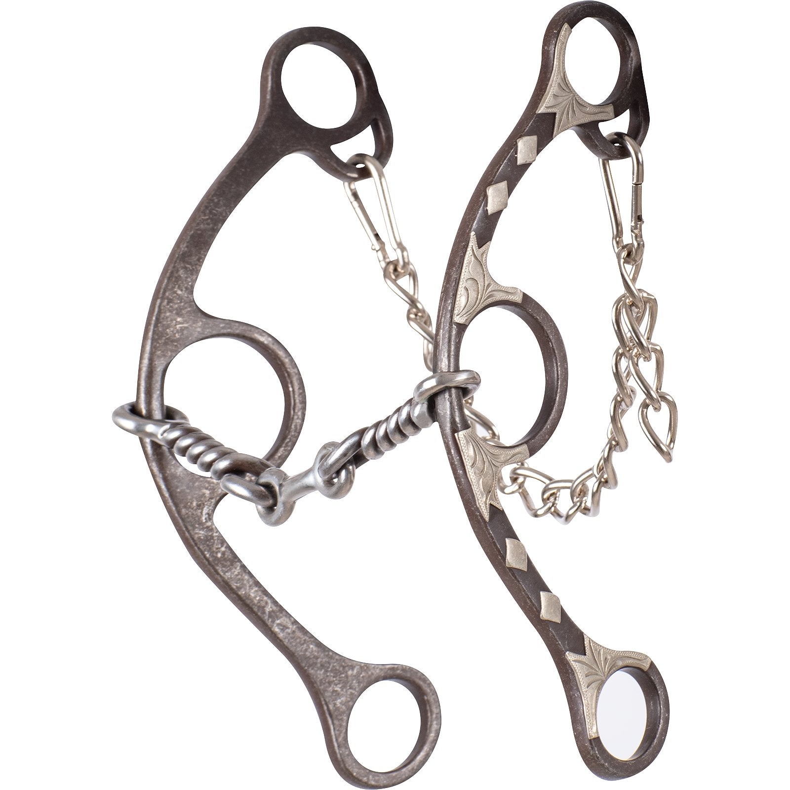 Classic Equine Sherry Cervi Long Shank Gag Barrel Bit with Twisted Wire Dogbone