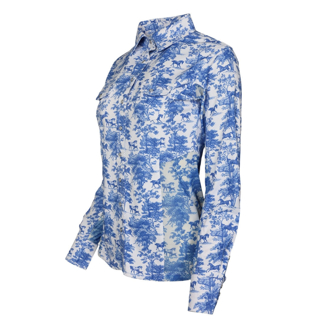 Dapplebay Ladies Equestrian Toile Button Western Shirt - Image 4