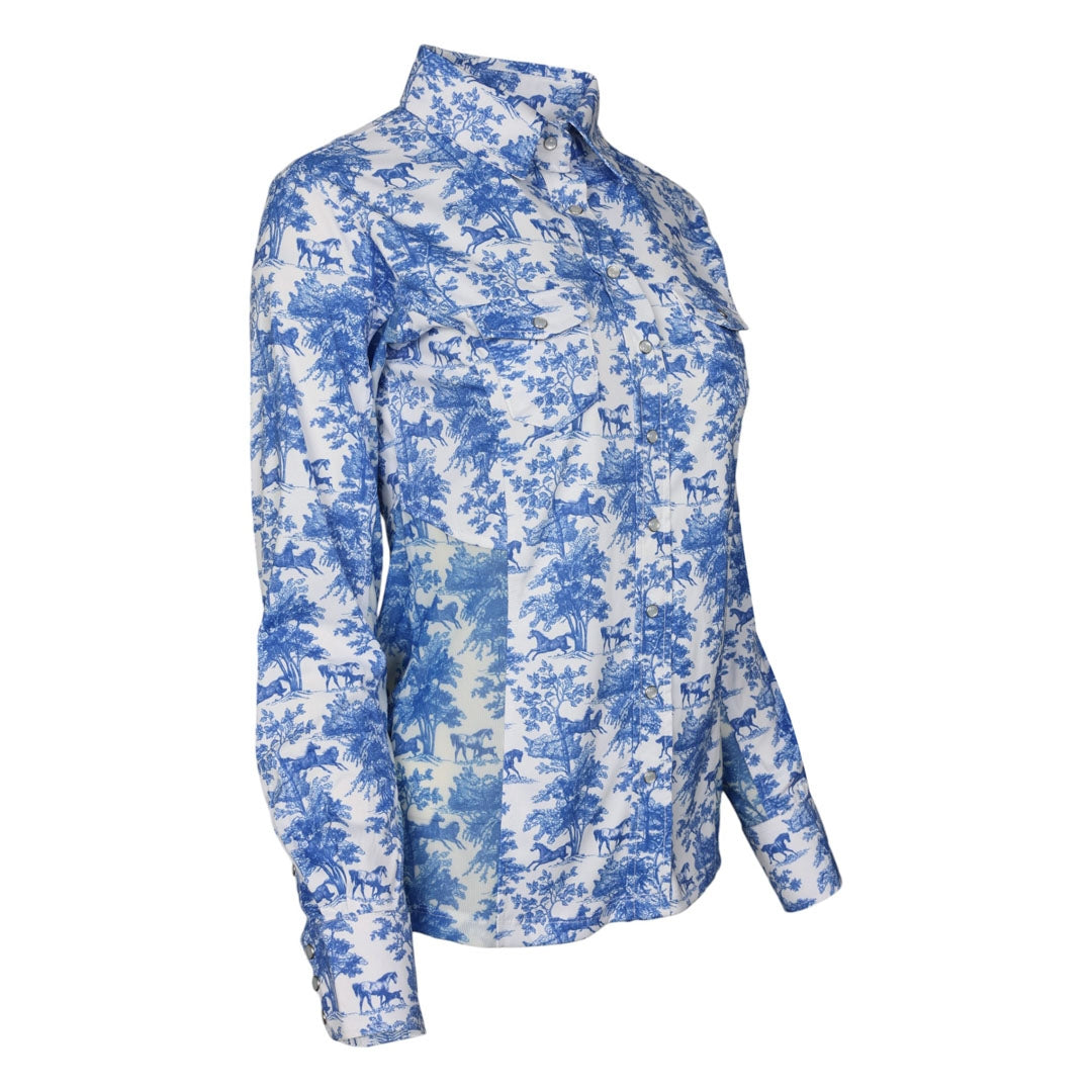 Dapplebay Ladies Equestrian Toile Button Western Shirt - Image 6