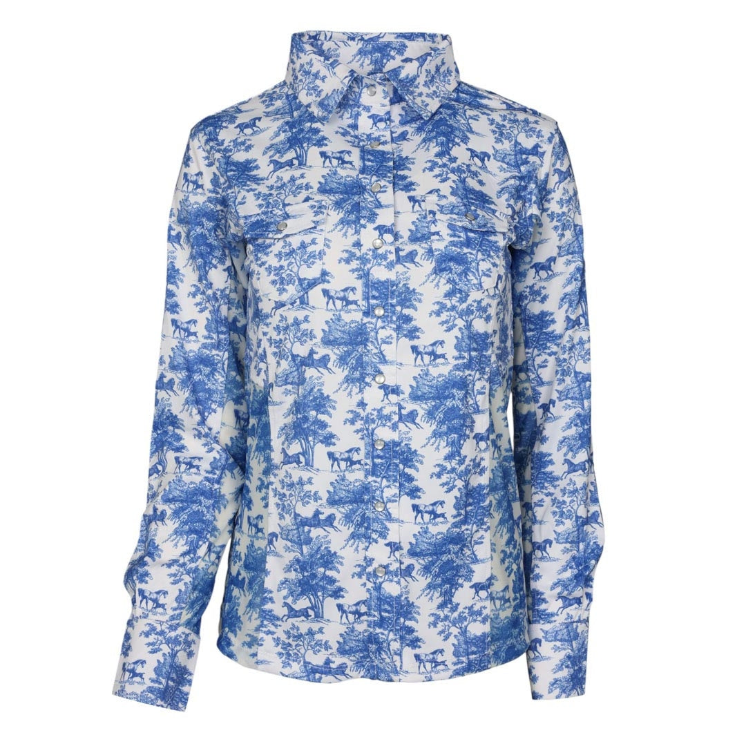 Dapplebay Ladies Equestrian Toile Button Western Shirt - Image 7