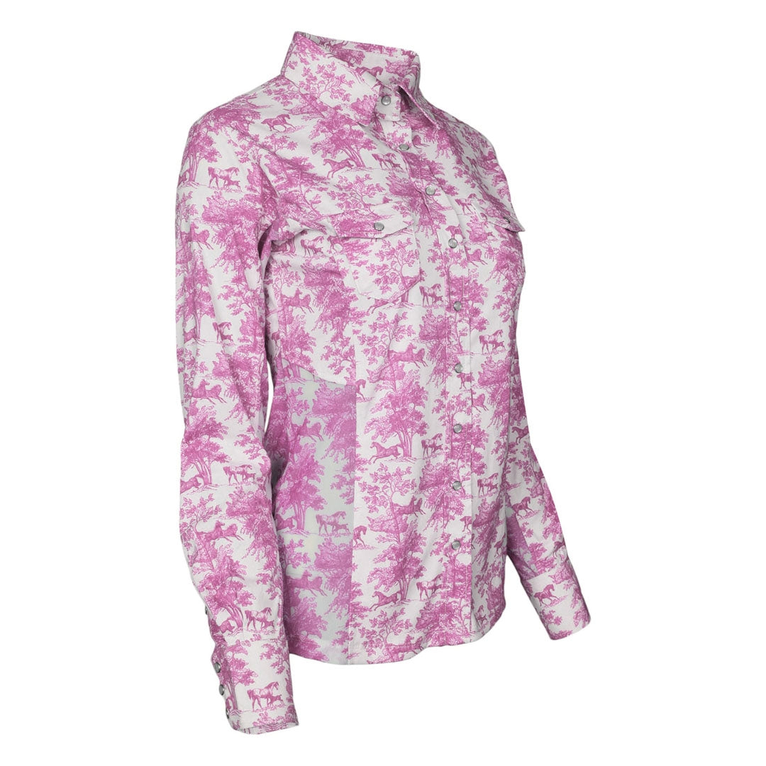 Dapplebay Ladies Equestrian Toile Button Western Shirt - Image 10