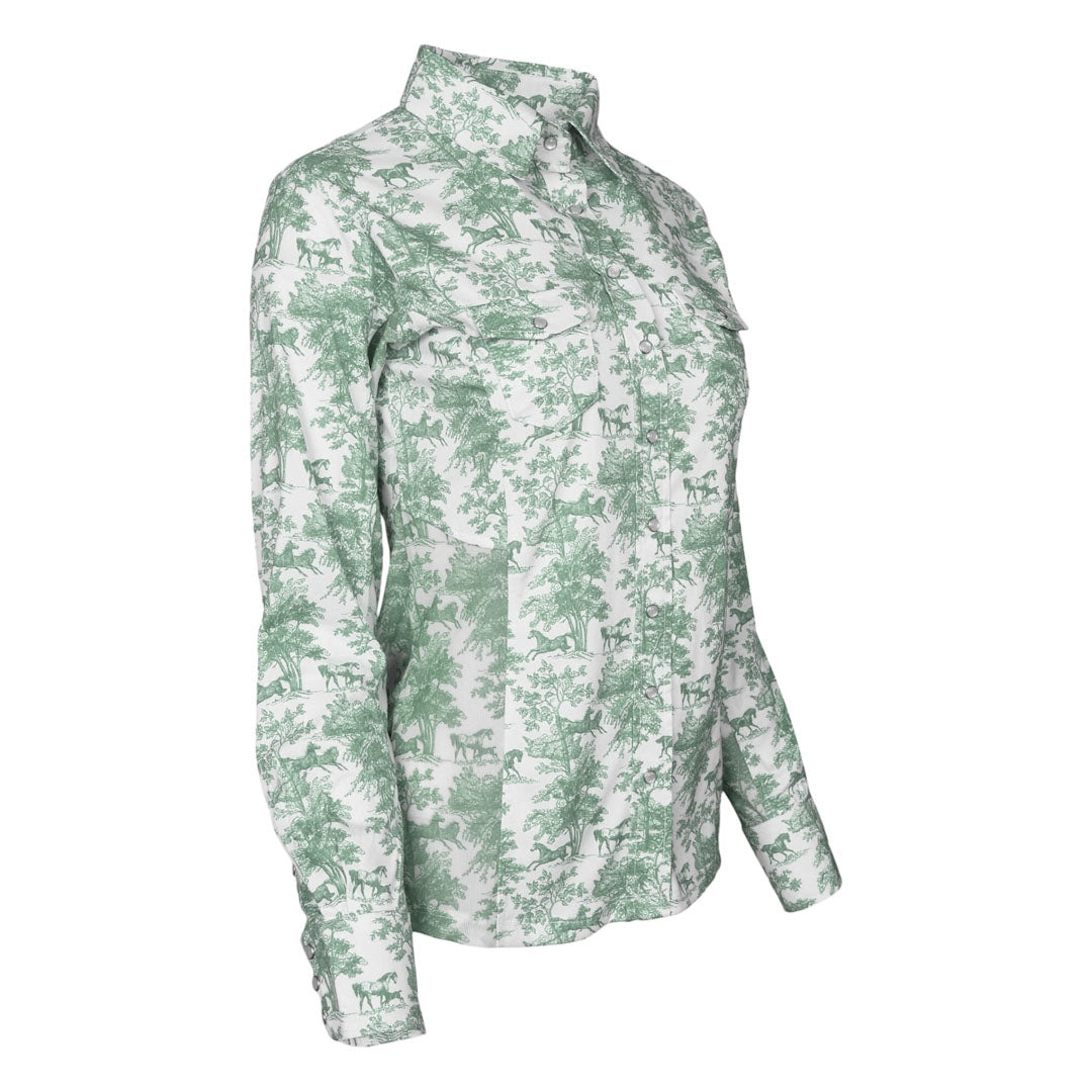 Dapplebay Ladies Equestrian Toile Button Western Shirt - Image 13