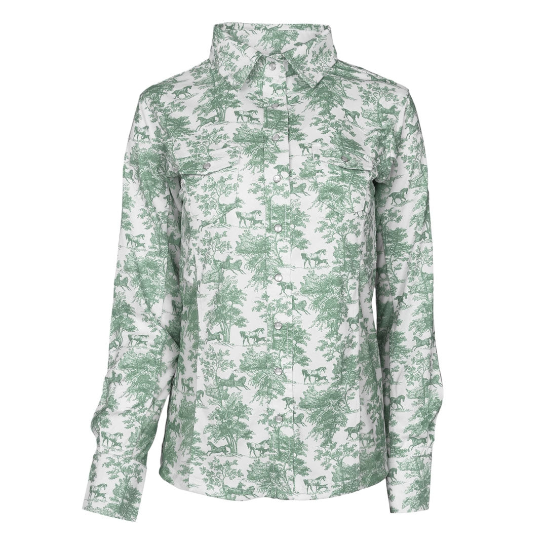 Dapplebay Ladies Equestrian Toile Button Western Shirt - Image 14