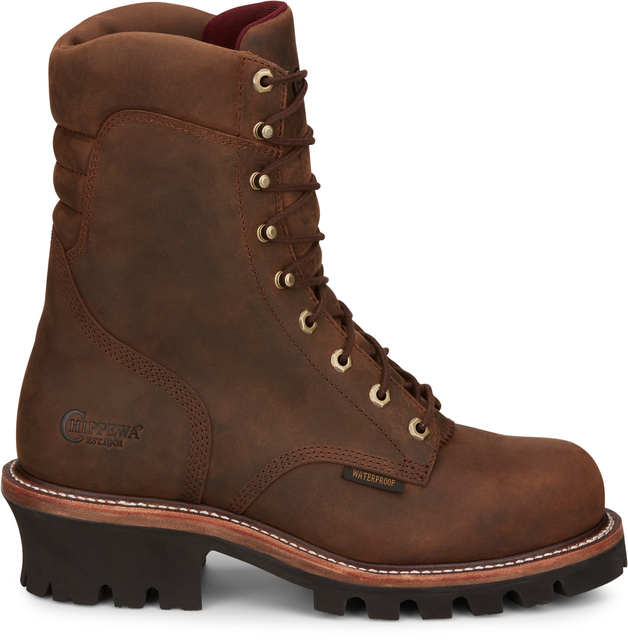 Chippewa Mens Super DNA 9" Waterproof Steel Toe Logger Boots - Image 3