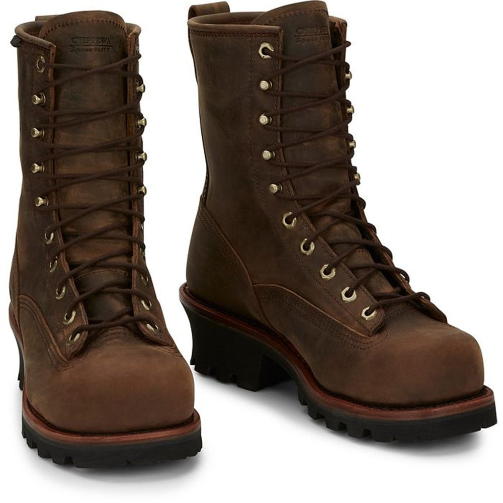 Chippewa Mens Paladin 8" Waterproof Steel Toe Logger Boots - Image 2